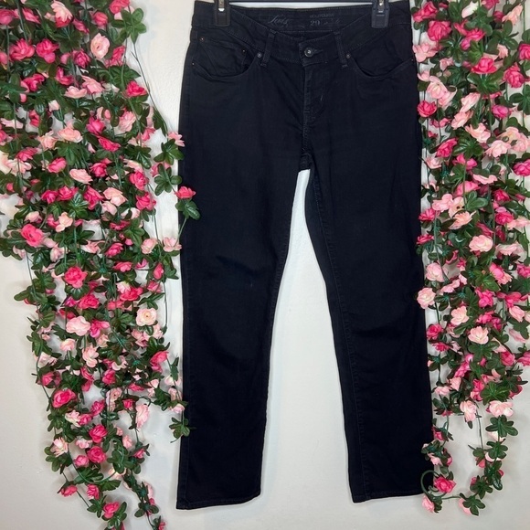 🐙Levi’s Black Denim Jeans Women’s Straight Leg - Picture 1 of 13